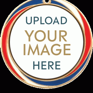 Antique Red White and Blue Custom Insert Medal Animated