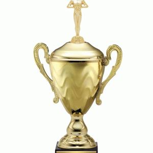 Gold Metal Cup with Figure