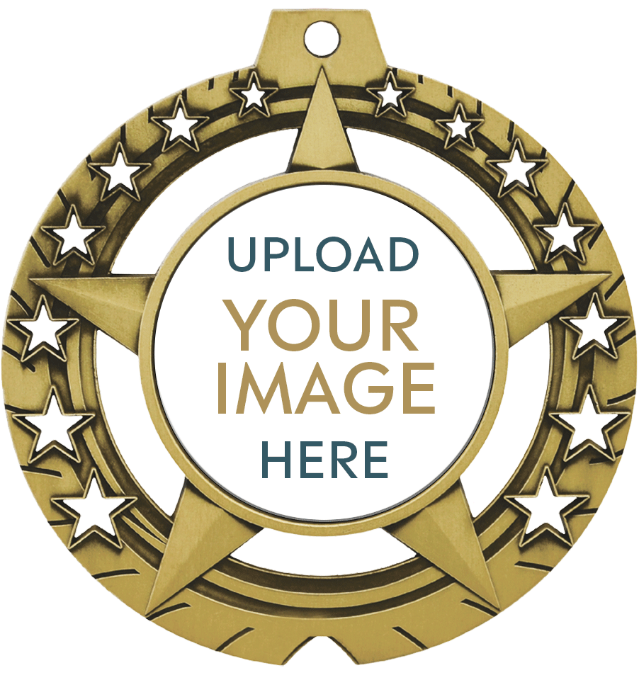 Jumbo Star Custom Insert Medal - Provano Store SKU: 072AG-CM Provano Store 客製 - Provano Store Jumbo Star Custom Insert Medal Animated