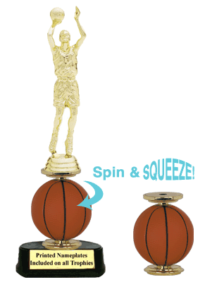 Sponge Spinner Riser Basketball Trophy - Provano Store SKU: SPN31-HSBK Provano Store 客製 - Provano Store Sponge Spinner Riser Basketball Trophy
