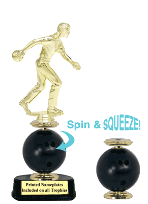 Sponge Spinner Riser Bowling Trophy - Provano Store SKU: SPN32-HSBK Provano Store 客製 - Provano Store Sponge Spinner Riser Bowling Trophy