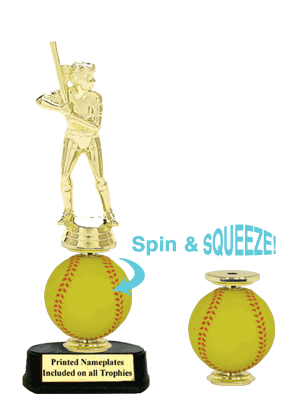 Sponge Spinner Riser Softball Trophy - Provano Store SKU: SPN35-HSBK Provano Store 客製 - Provano Store Sponge Spinner Riser Softball Trophy