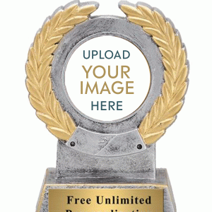 Silver and Gold Wreath Custom Insert Trophy