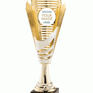 White Accent Gold Cutout Custom Insert Cup